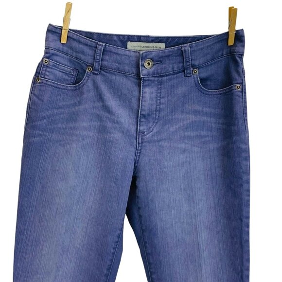 Chicos Platinum Denim Womens Jean Stretch Straight Leg Purple Size 0 | S | 4 Reg - Picture 4 of 12